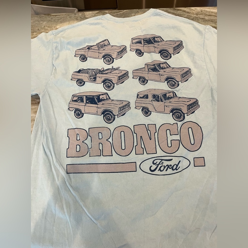 New Bronco tee - back graphic size Large